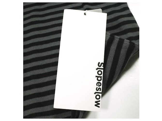 Autre Marque Camiseta de punto de algodón a rayas Slopeslow Negro Gris - vista 3