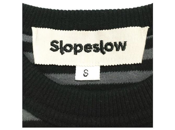 Autre Marque Camiseta de punto de algodón a rayas Slopeslow Negro Gris - vista 4