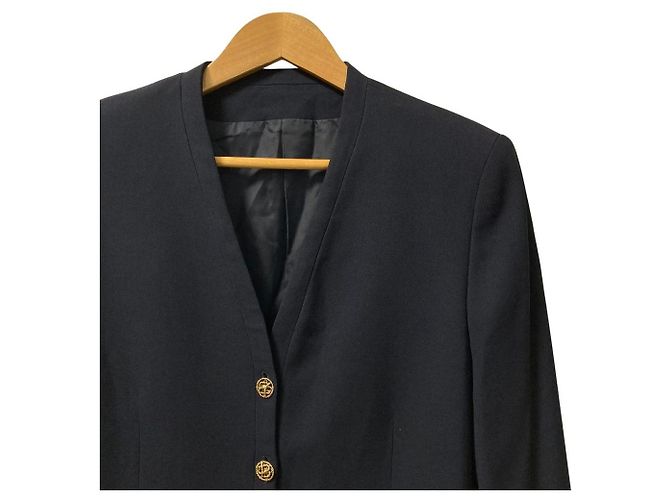 Chaqueta Burberry sin cuello de lana Azul Azul marino - vista 2