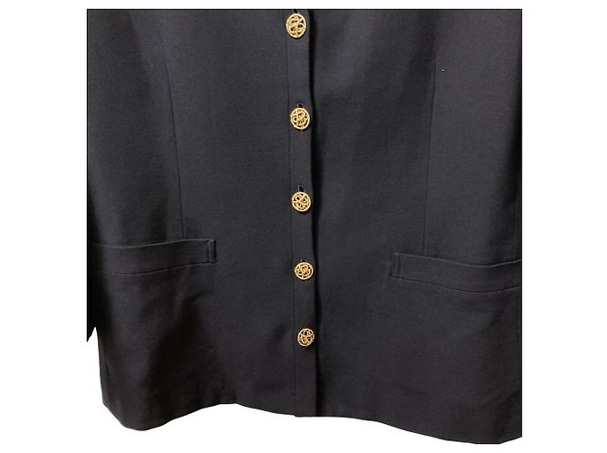 Chaqueta Burberry sin cuello de lana Azul Azul marino - vista 3