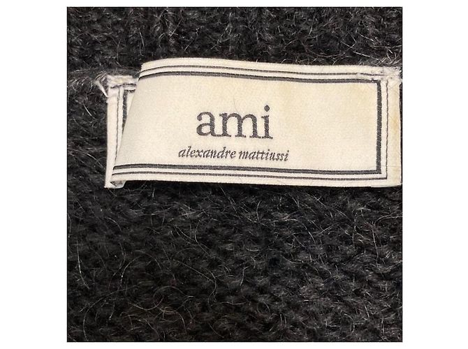 Autre Marque Cárdigan largo de mezcla de mohair Ami Paris Negro - vista 5