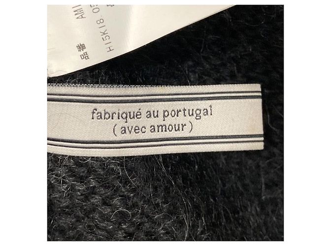 Autre Marque Cárdigan largo de mezcla de mohair Ami Paris Negro - vista 6