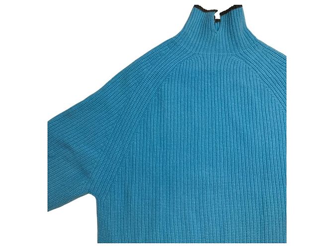 Autre Marque Rollkragenpullover mit Rippstrick Spick and Span Ribbed Middle Gauge Braun Blau - Ansicht 3