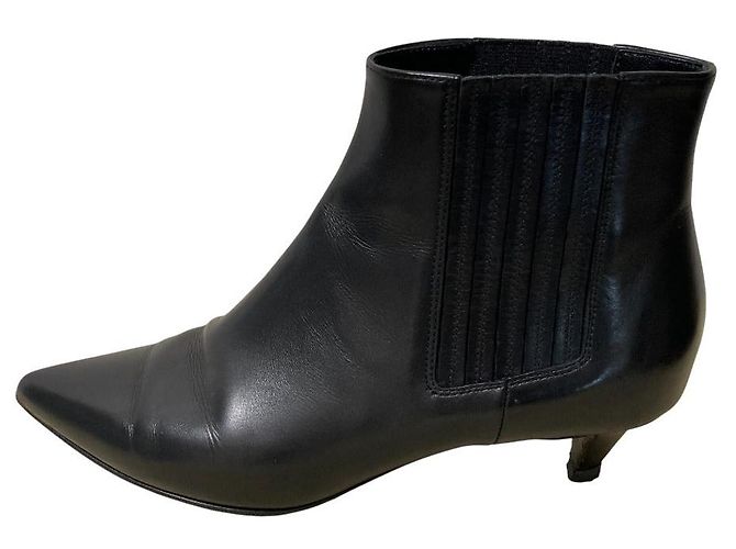 Céline Stivaletti Chelsea in pelle CELINE Nero - vista 3