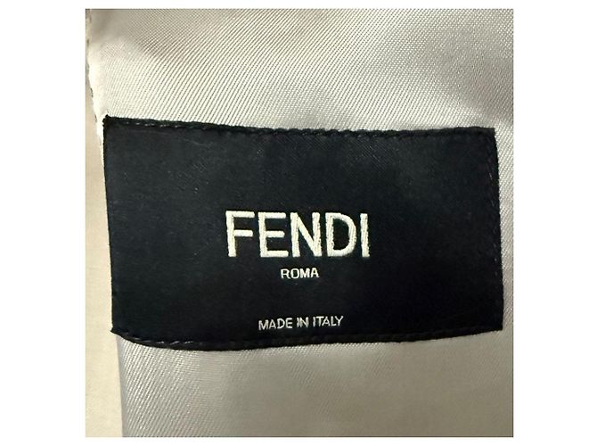 Fendi Single Breasted Tailored Jacket Beige - view 6