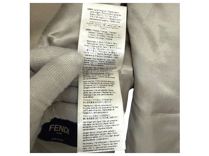 Fendi Single Breasted Tailored Jacket Beige - view 8