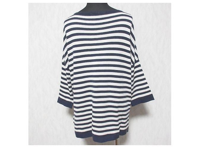 Top de punto a rayas de manga corta Max Mara Azul - vista 2