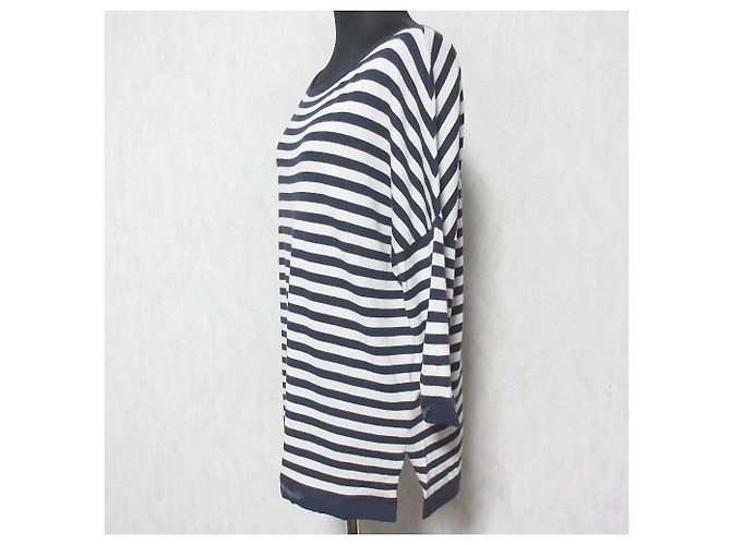 Top de punto a rayas de manga corta Max Mara Azul - vista 3
