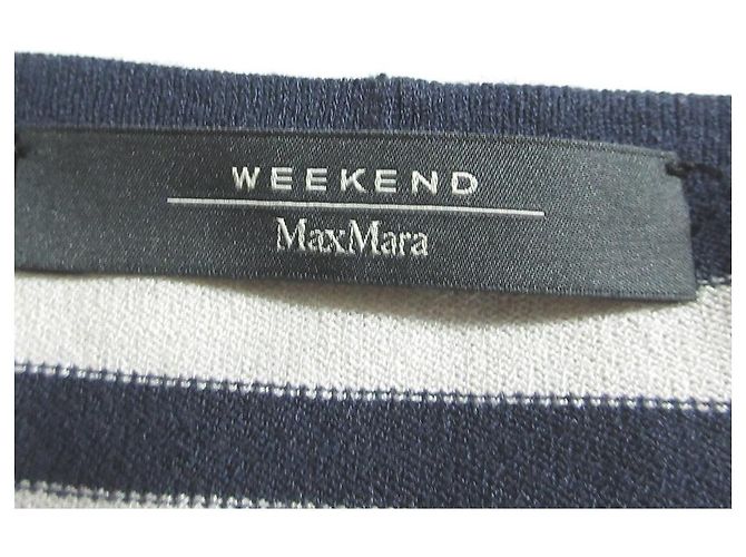 Top de punto a rayas de manga corta Max Mara Azul - vista 6