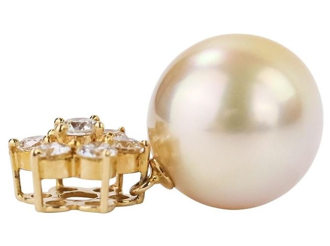 Pendente TASAKI Au750 Golden Pearl D'oro - vista 3