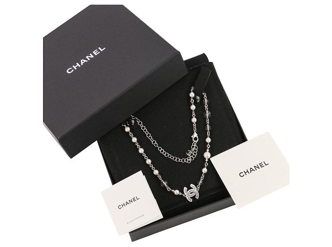 Chanel Coco Mark Perlenkette Silber - Ansicht 14