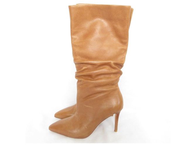 Autre Marque Mollini Lederstiefel mit Raffung Braun - Ansicht 2