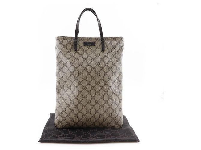 Borsa Tote Gucci GG Supreme Canvas Marrone - vista 20