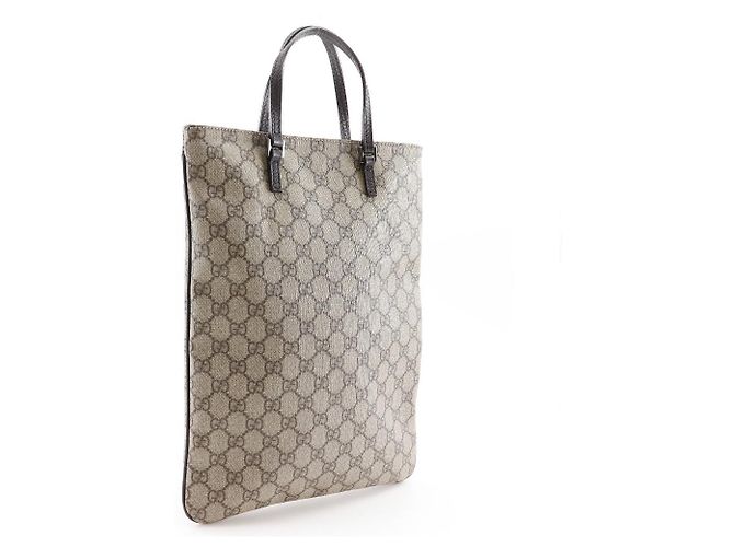 Borsa Tote Gucci GG Supreme Canvas Marrone - vista 3
