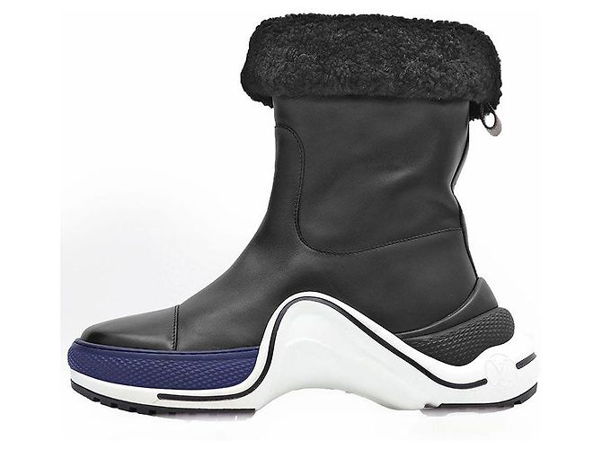 Botas de couro Louis Vuitton Archlight Monogram Flower Preto - vista 5