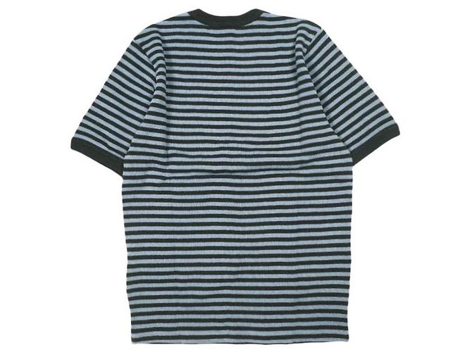 Autre Marque Camiseta de punto de algodón Slopeslow a rayas Negro Azul marino - vista 2