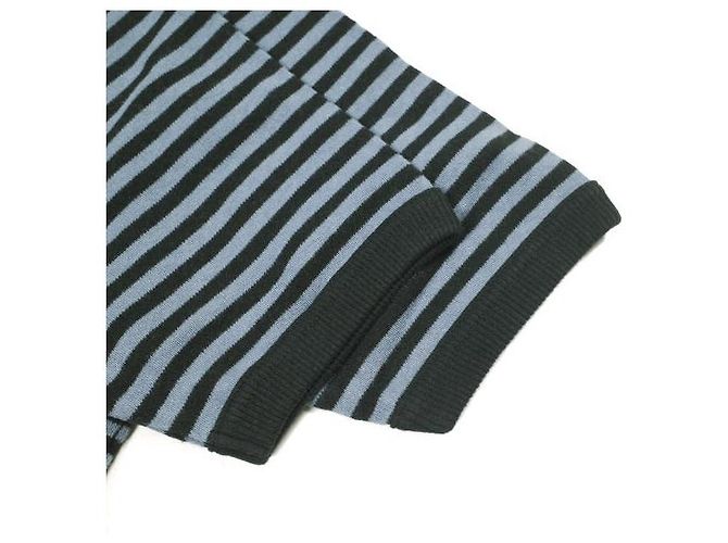 Autre Marque Camiseta de punto de algodón Slopeslow a rayas Negro Azul marino - vista 4