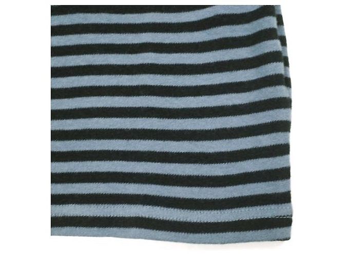 Autre Marque Camiseta de punto de algodón Slopeslow a rayas Negro Azul marino - vista 5