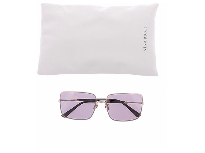 Gafas de sol cuadradas Nina Ricci moradas de metal - vista 7