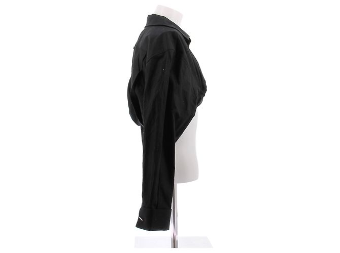 Camicia Jacquemus Machou nera in cotone Nero - vista 3