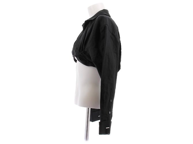 Camicia Jacquemus Machou nera in cotone Nero - vista 4