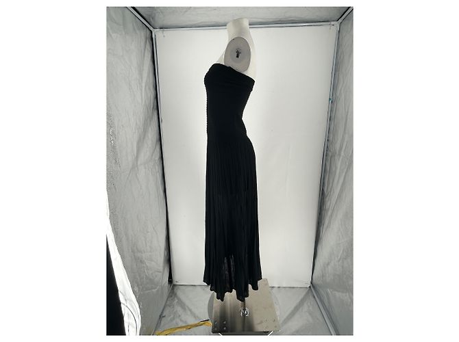 Vestido maxi negro de algodón Cos - vista 3