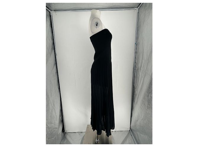 Vestido maxi negro de algodón Cos - vista 4