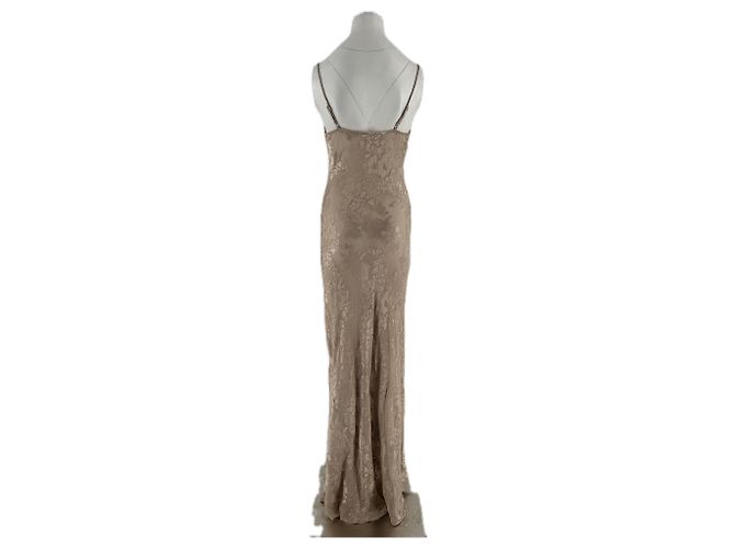 L'Agence Christine Burnout Satinrobe Beige - Ansicht 2