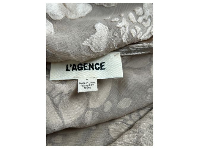 L'Agence Christine Burnout Satinrobe Beige - Ansicht 5