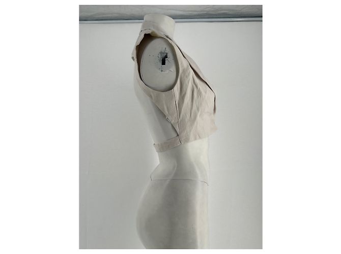 Autre Marque ALESSANDRO VIGILANTE Mini chaqueta beige de lino - vista 4