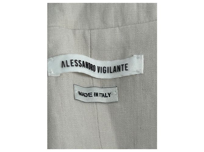 Autre Marque ALESSANDRO VIGILANTE Mini chaqueta beige de lino - vista 5