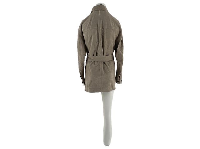 Mackage Sobrecamisa de ante con cinturón Beige - vista 2