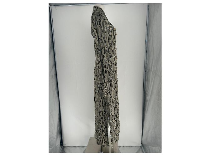 Balmain Robe longue imprimée python Marron - vue 4