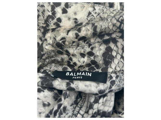 Balmain Robe longue imprimée python Marron - vue 5