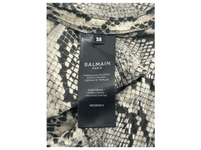 Balmain Robe longue imprimée python Marron - vue 6