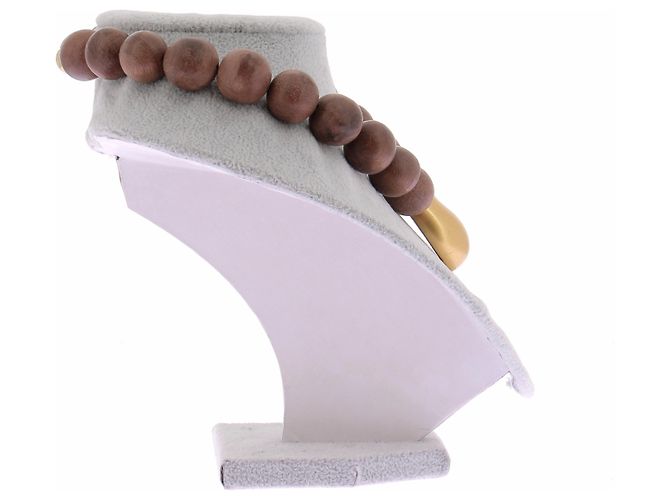 Autre Marque Collana con perle di legno Marrone - vista 4