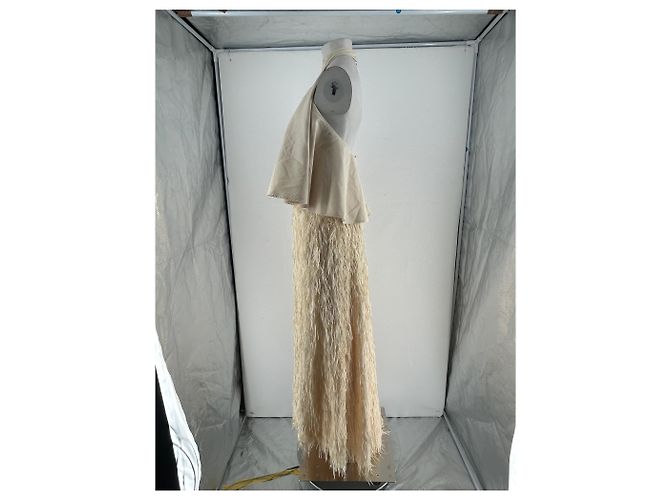 Trapèze Autre Marque Abito lungo ibrido a trapezio Beige - vista 3