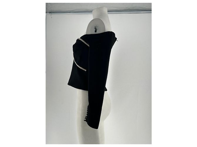 Self portrait Top bustier con adornos de cristal Negro - vista 3