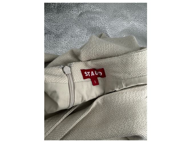 Falda de algodón beige Staud - vista 3
