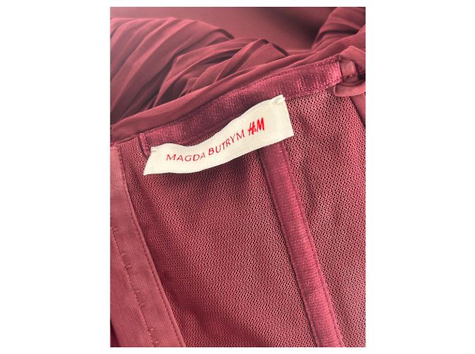 Magda Butrym Gerafftes Kleid mit Reliefblume Rot - Ansicht 5