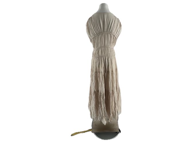 Massimo Dutti Maxikleid beige Viscose - Ansicht 2