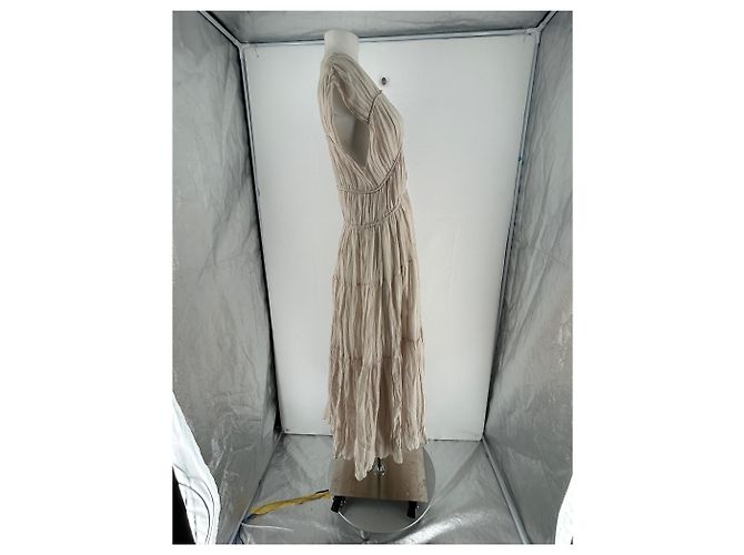 Massimo Dutti Maxikleid beige Viscose - Ansicht 4