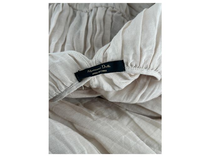 Massimo Dutti Maxikleid beige Viscose - Ansicht 5