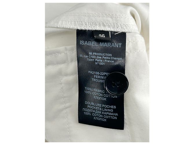 Pantalones Isabel Marant blancos de algodón - vista 4