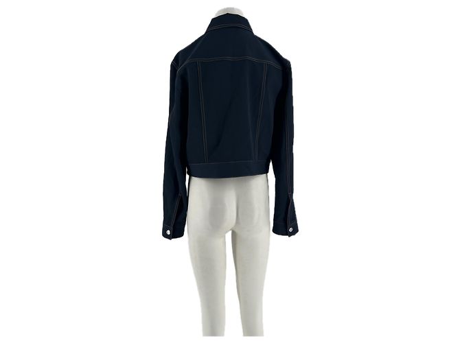 Autre Marque Chaqueta de lana azul efecto denim - vista 2