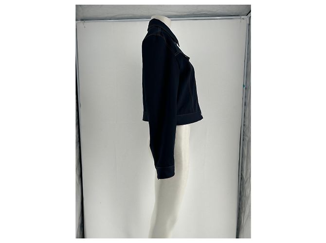 Autre Marque Chaqueta de lana azul efecto denim - vista 4