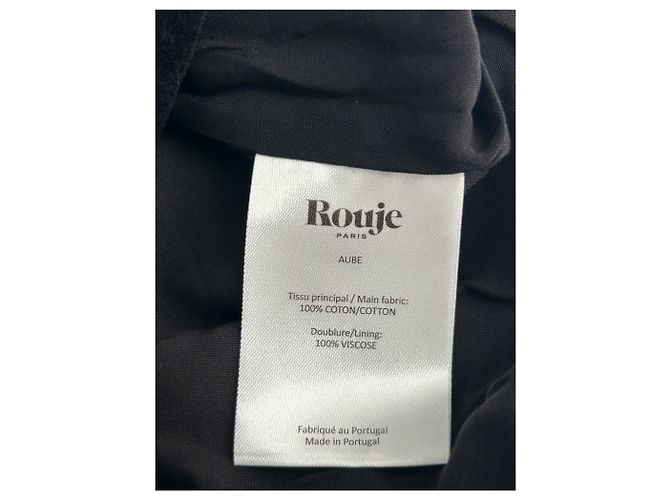 Top Rouje negro de algodón con botones - vista 6