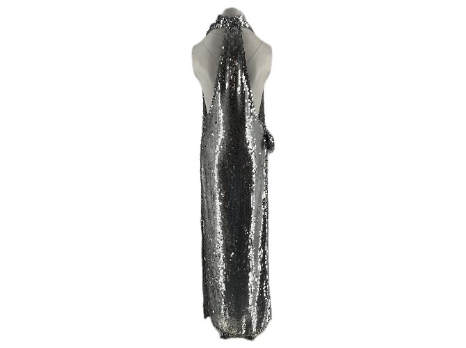 Magda Butrym Langes Paillettenkleid Silber - Ansicht 2