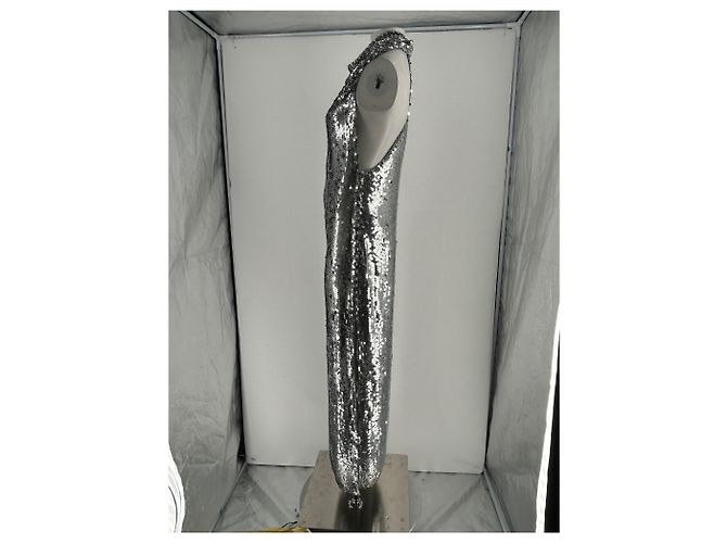 Magda Butrym Langes Paillettenkleid Silber - Ansicht 3