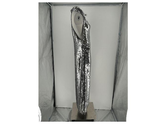 Magda Butrym Langes Paillettenkleid Silber - Ansicht 4